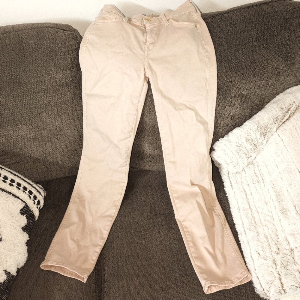 7 for all Mankind Peach/rose slim straight, sz 28